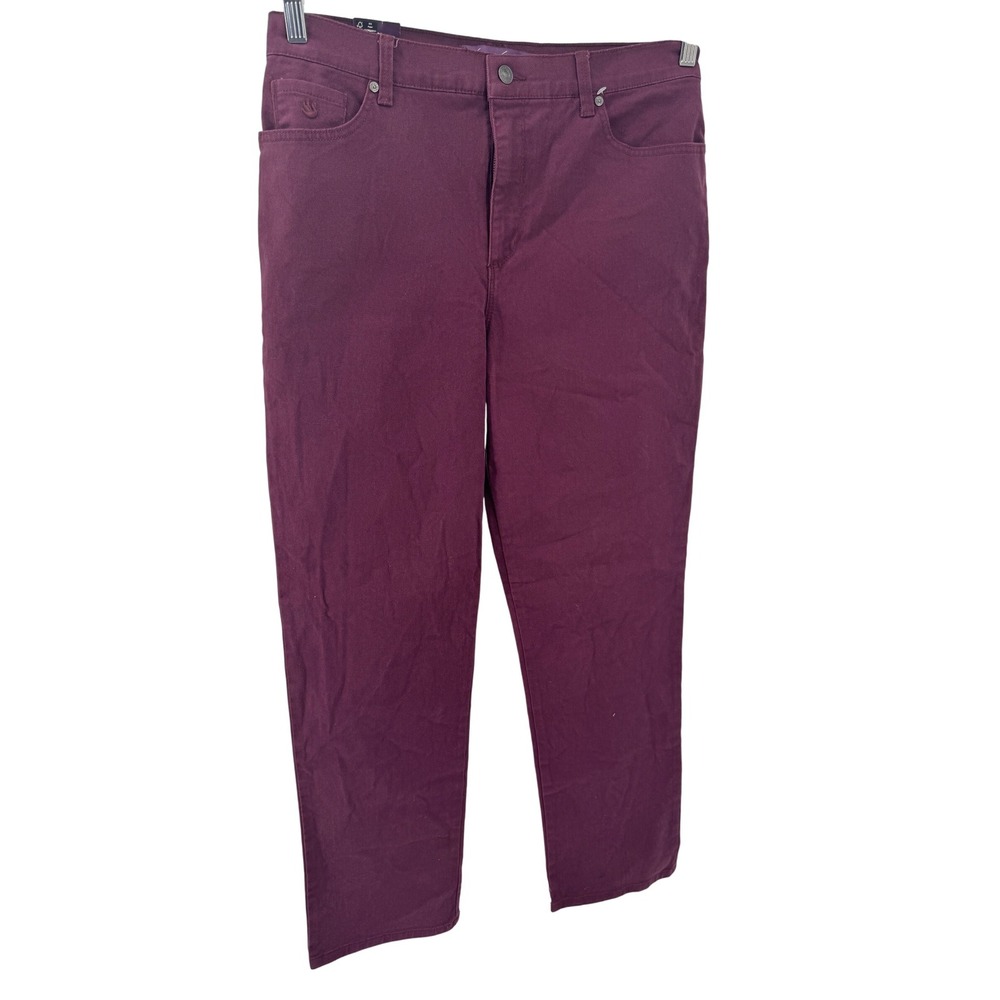 Amanda Jeans Size 12 Average Tapered Leg Classic Rise Burgundy Cotton Blend New
